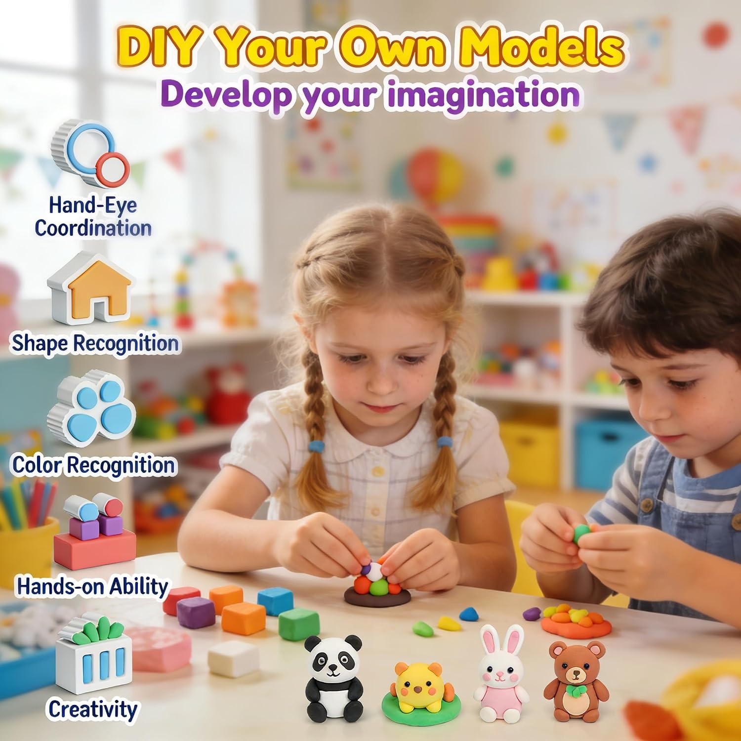 56 Colour Air Dry Clay Modelling Kit