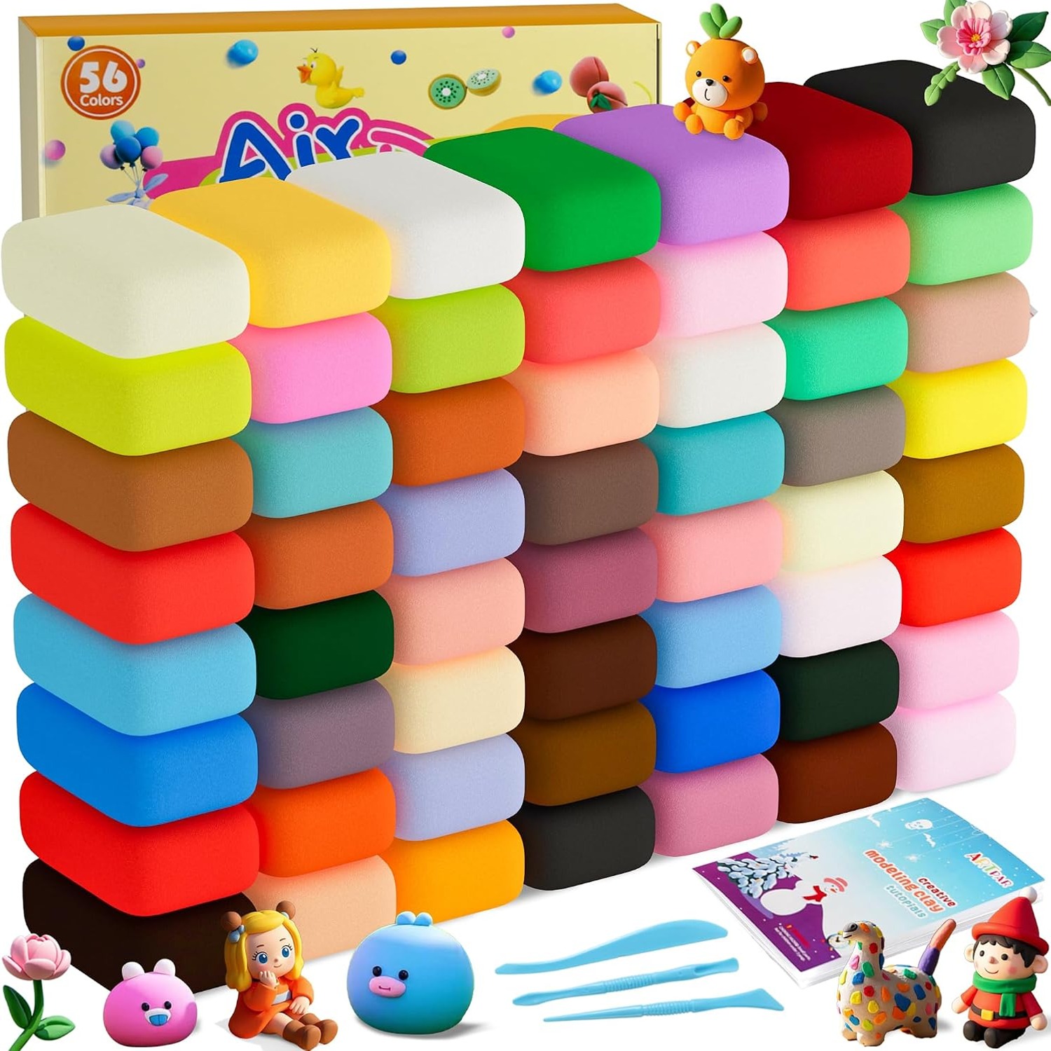 56 Colour Air Dry Clay Modelling Kit