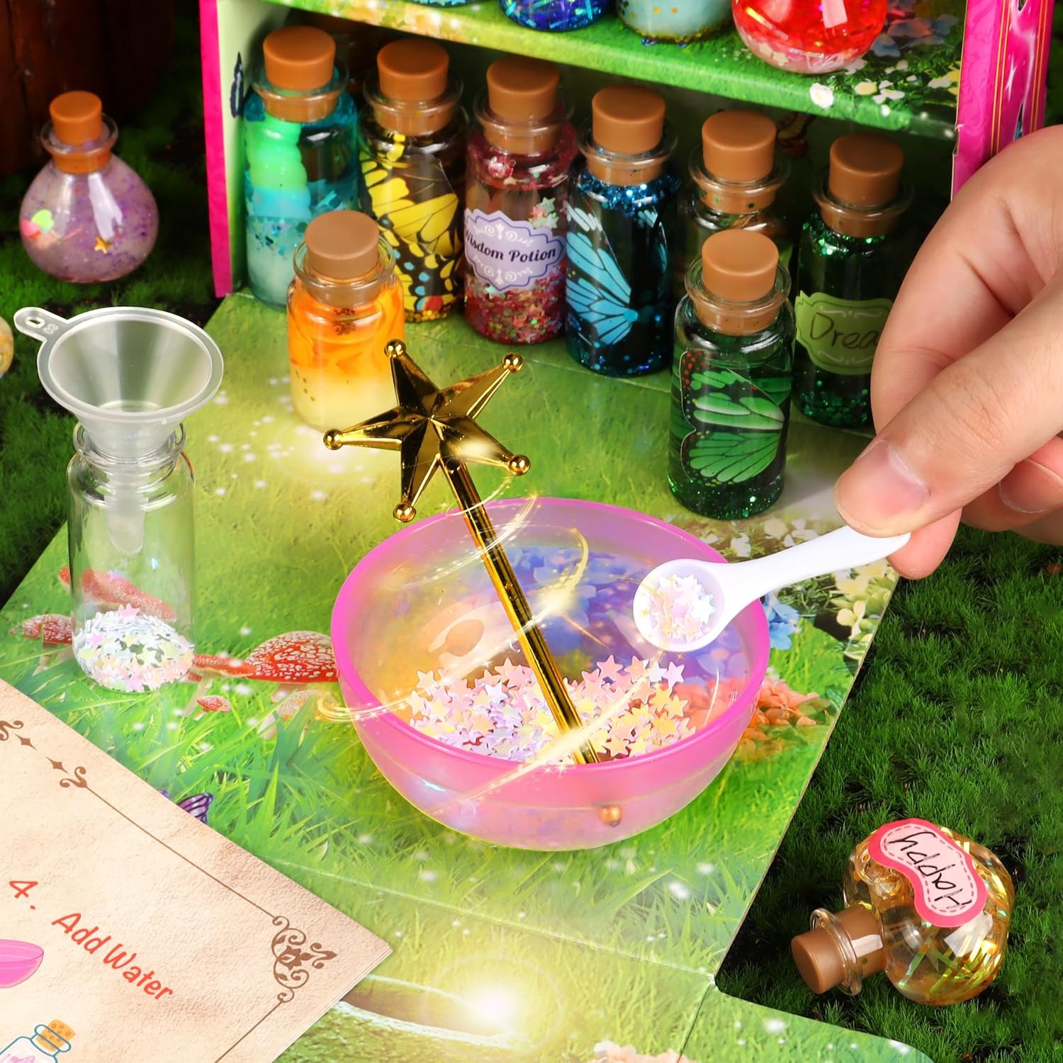 Fairy Potion Craft Kit with 20 Potion Bottles and Display Case