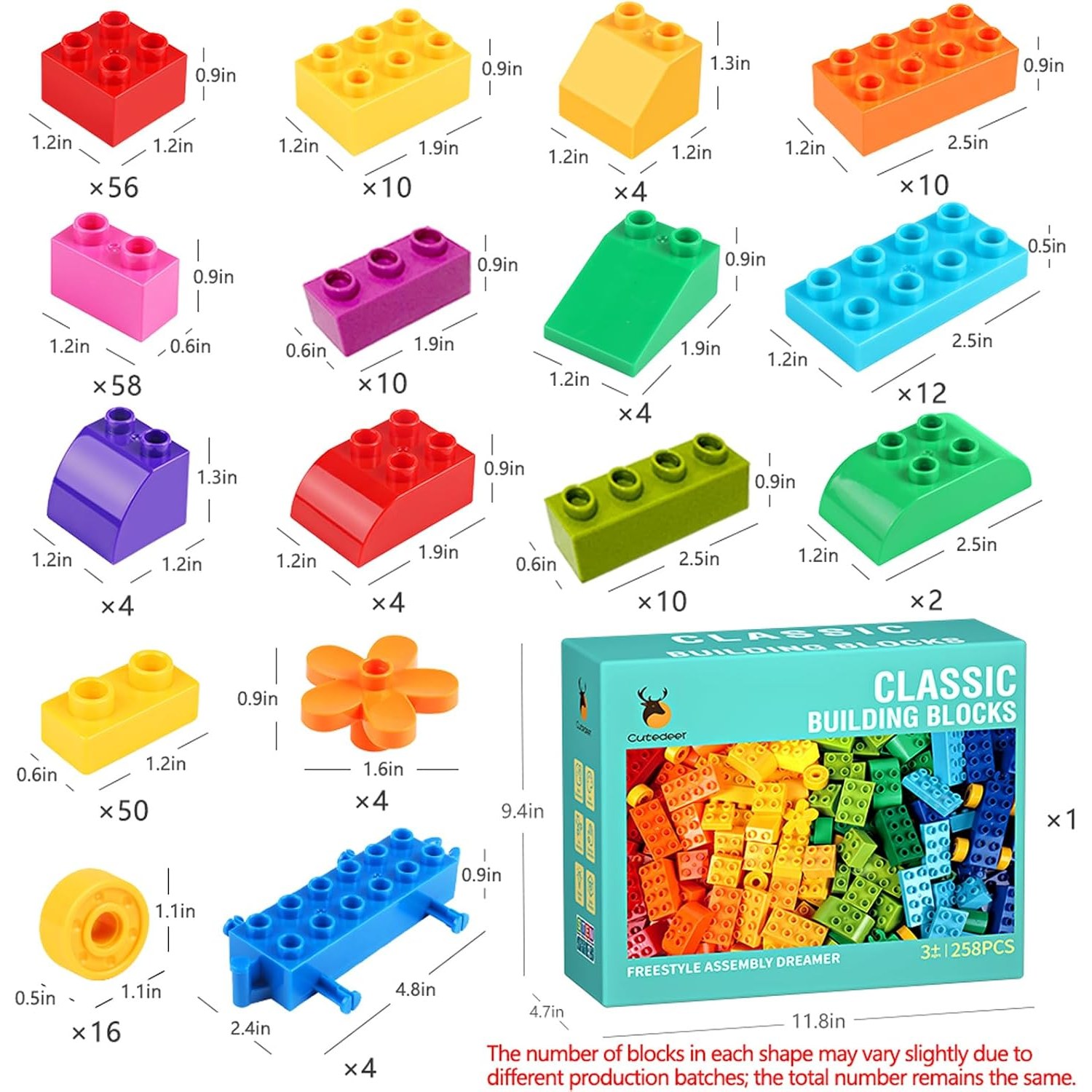 258-Piece Big Building Blocks Set