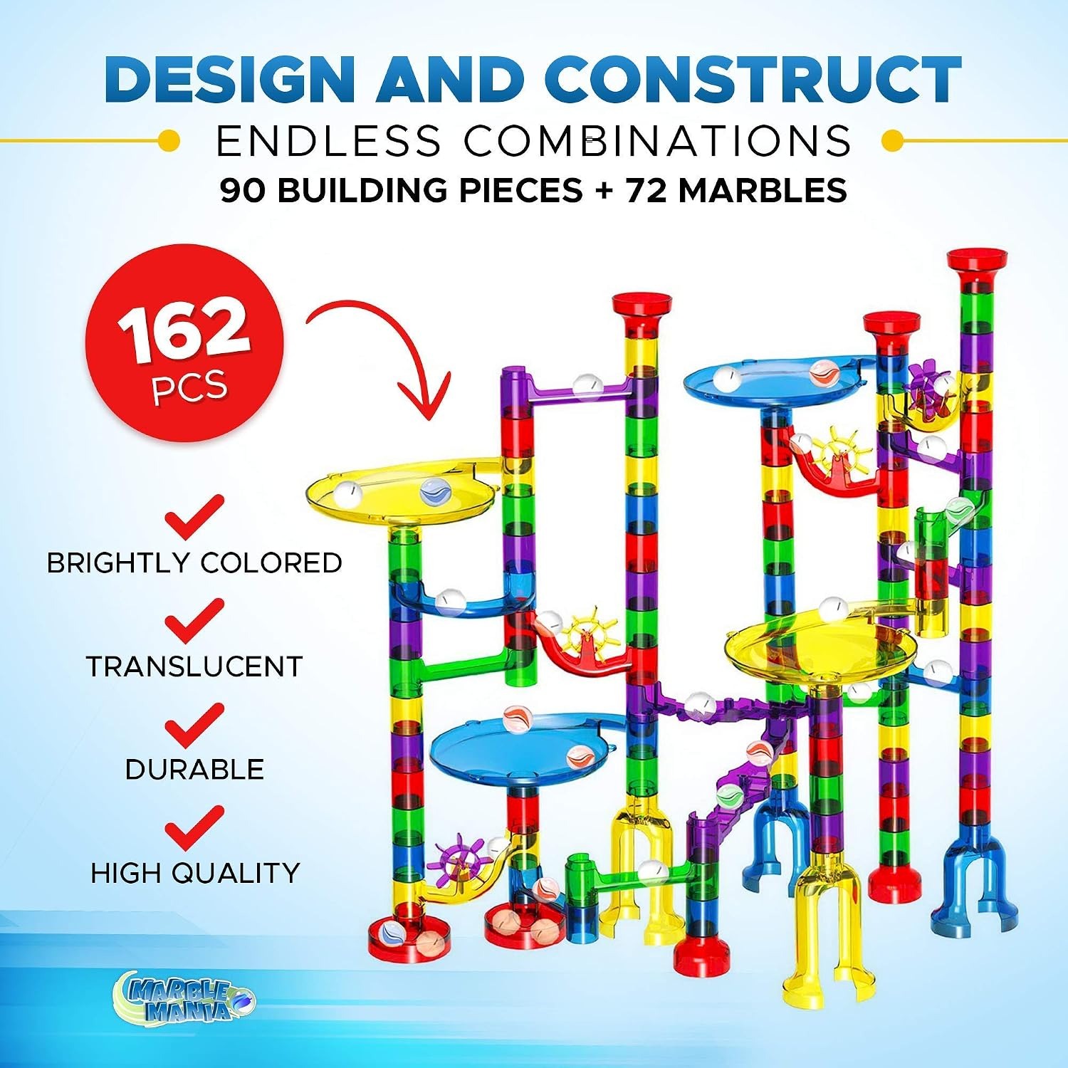 162 Piece Marble Run Construction Set