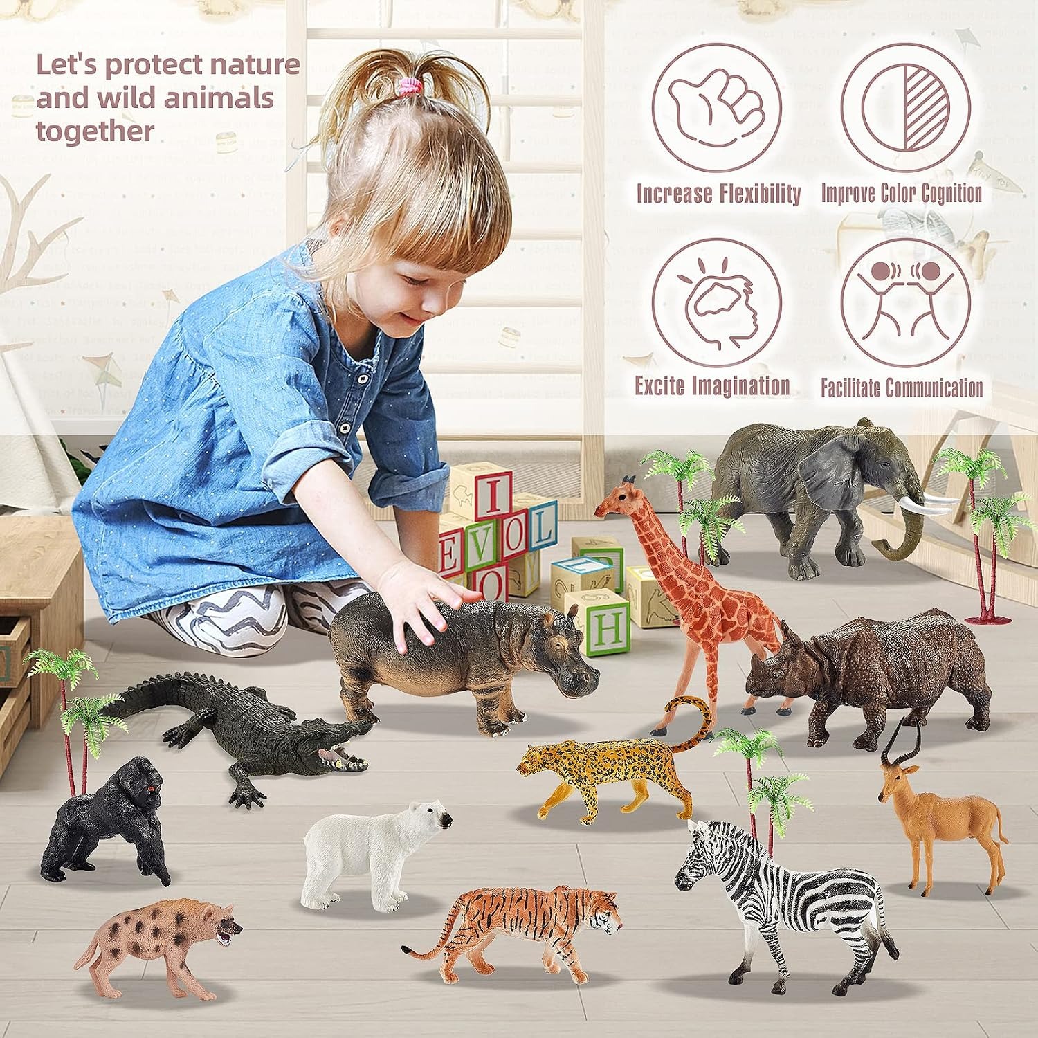 Safari Animal Playset 31 Piece Figure Set: image 5