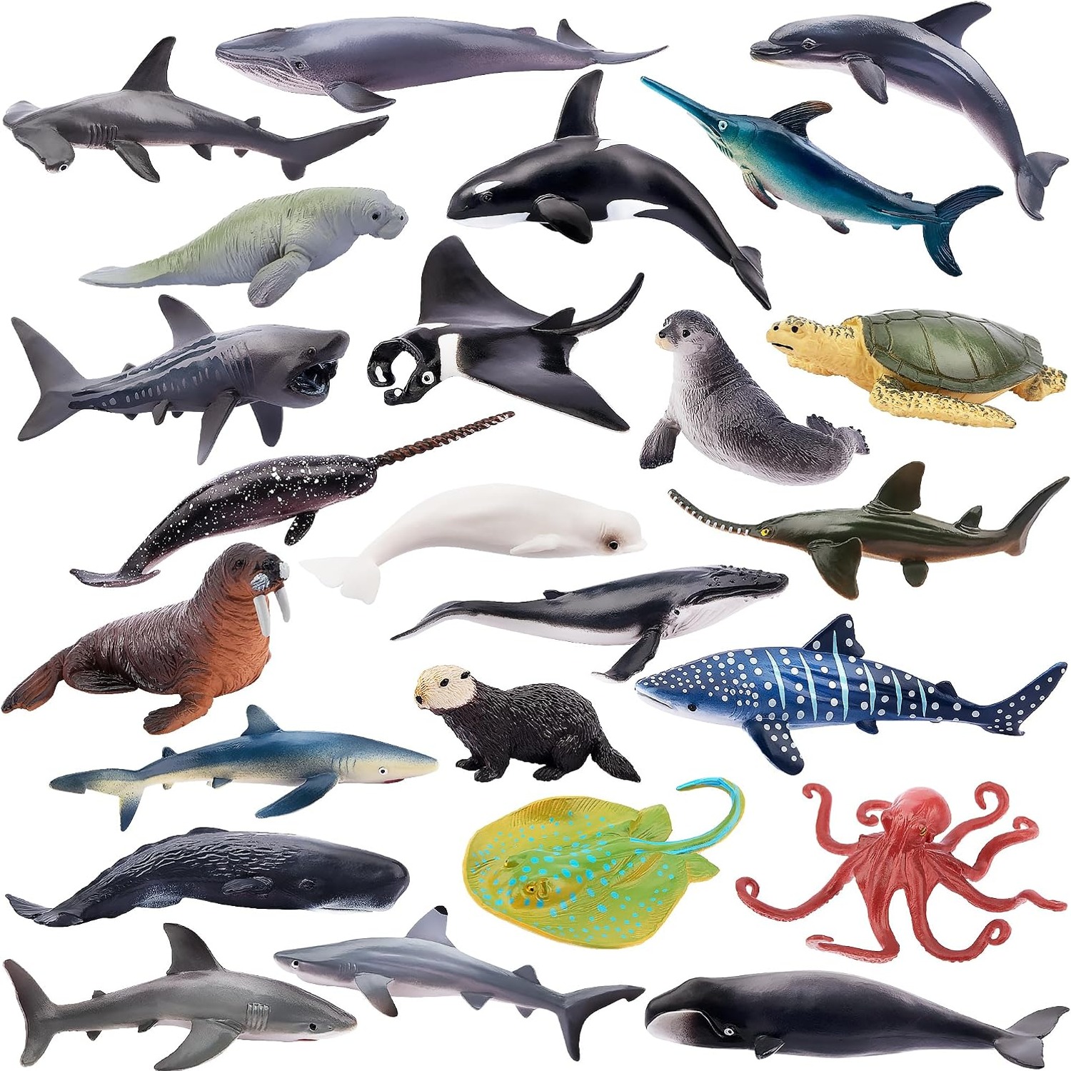 Sea Animal Figures 24 Piece Mini Ocean Creature Set