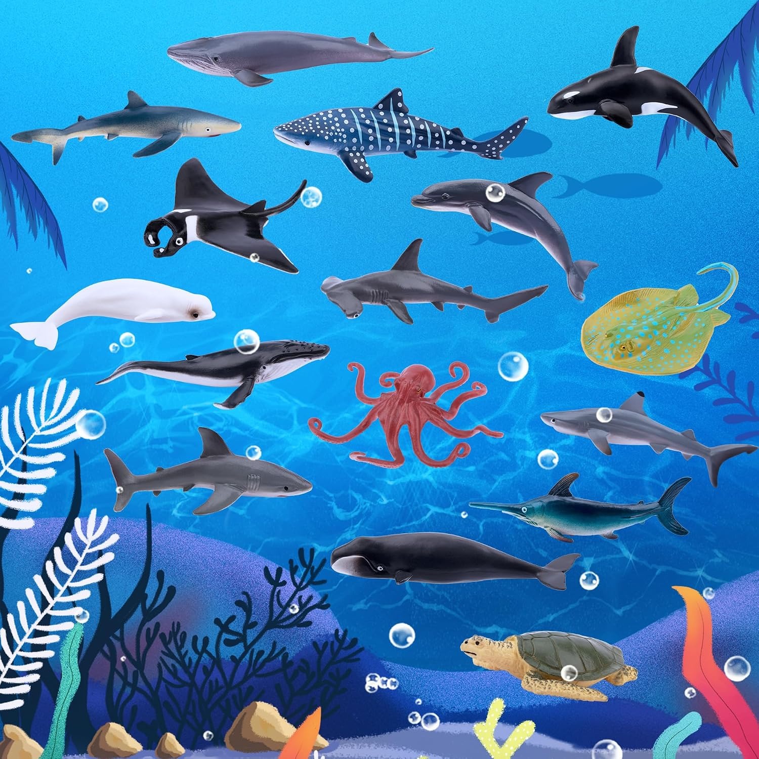 Sea Animal Figures 24 Piece Mini Ocean Creature Set: image 9
