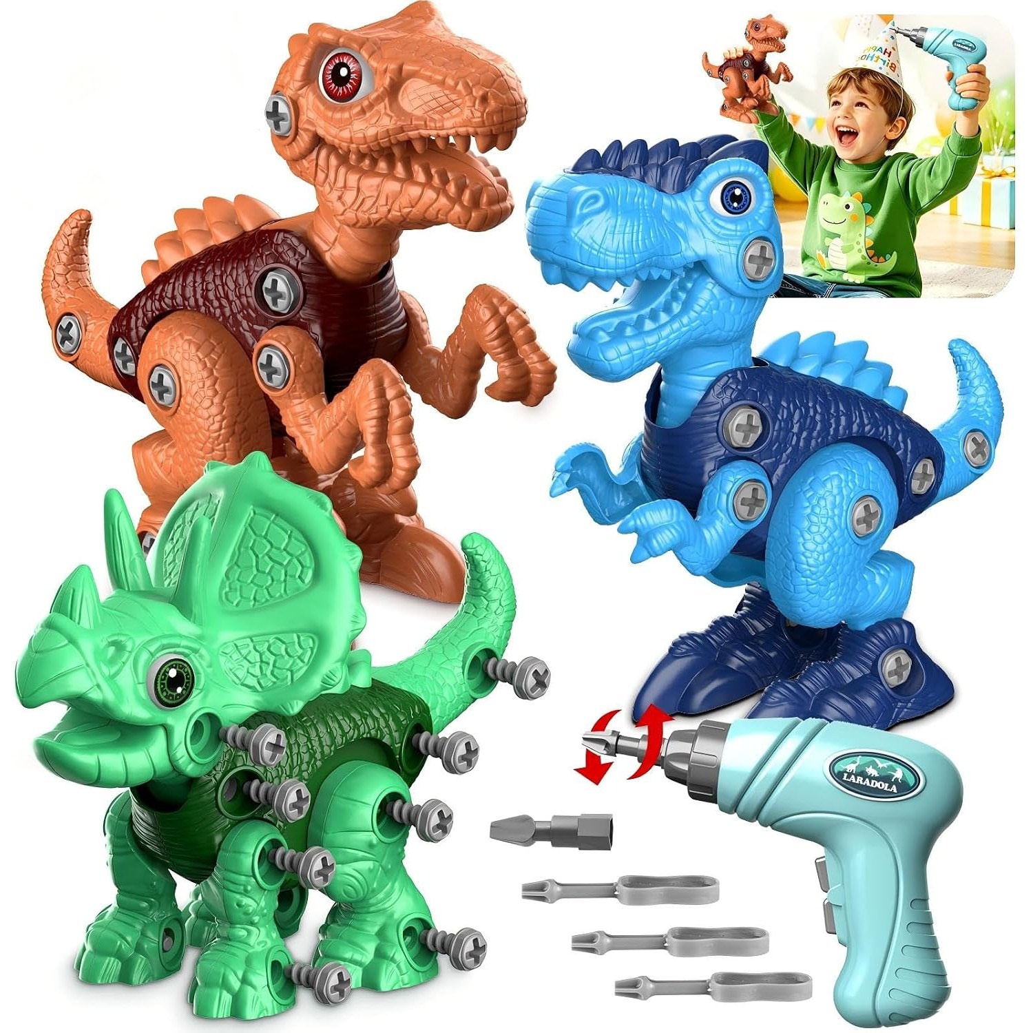 Take Apart Dinosaur Set with Electric Drill