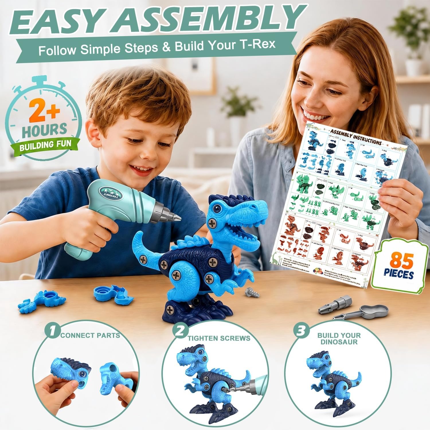 Take Apart Dinosaur Set with Electric Drill