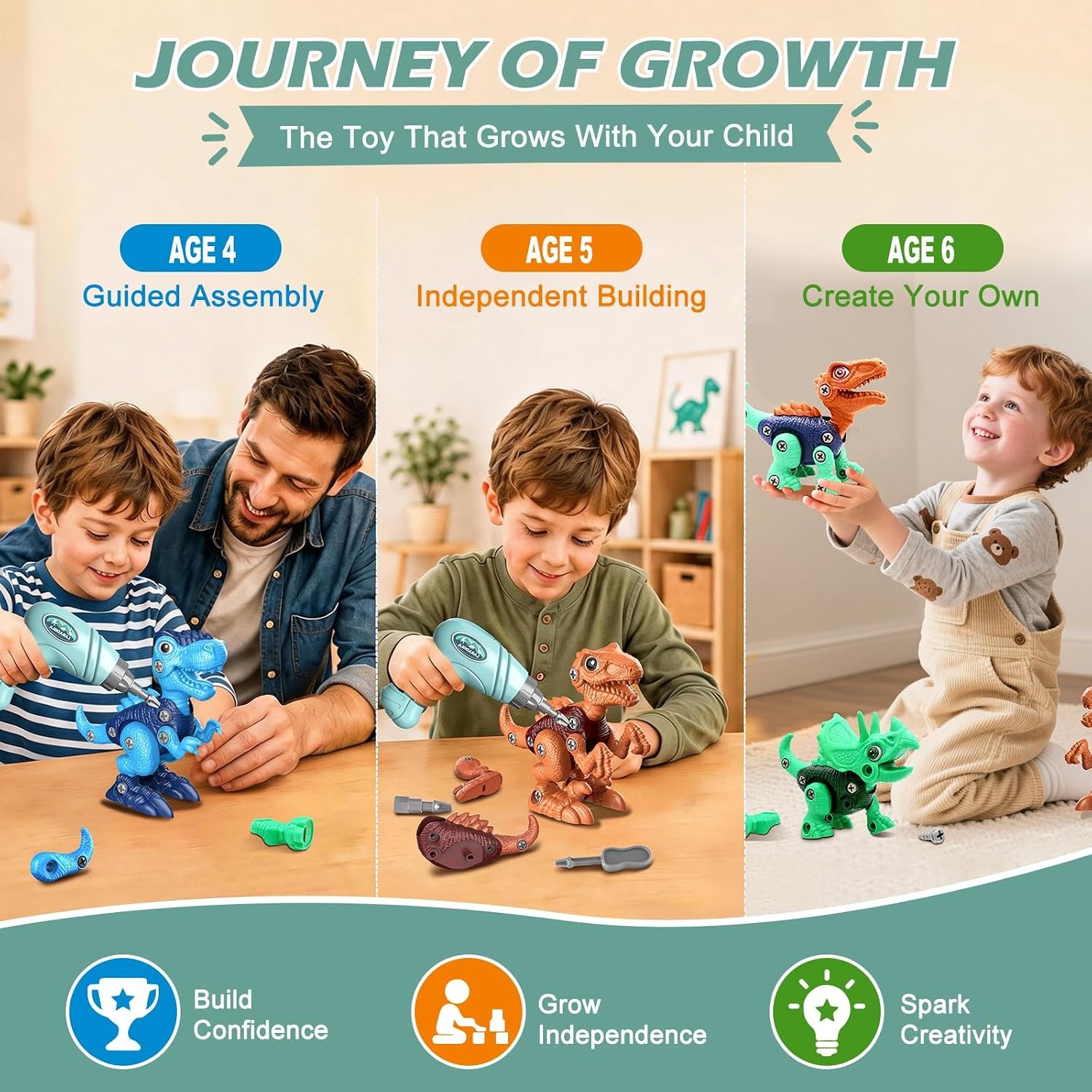 Take Apart Dinosaur Set with Electric Drill