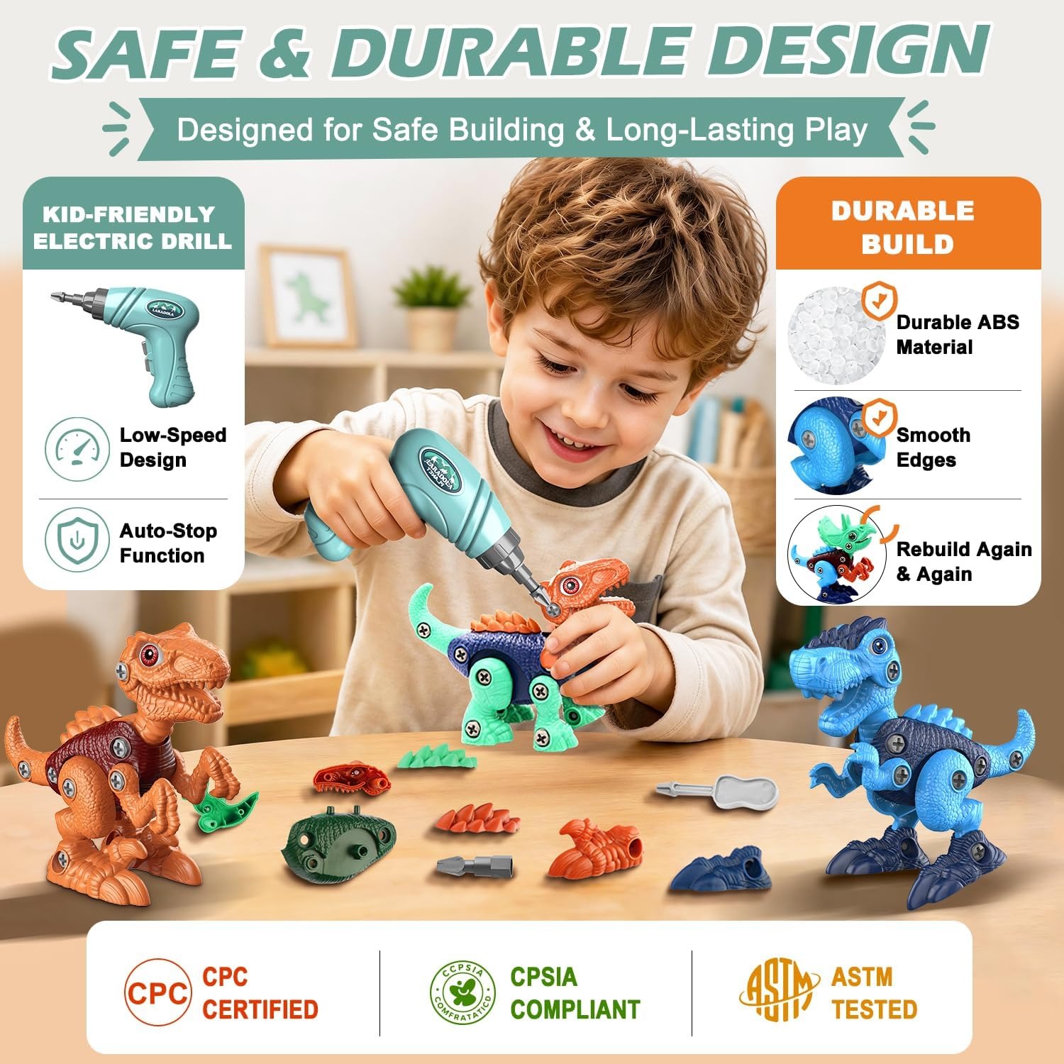 Take Apart Dinosaur Set with Electric Drill