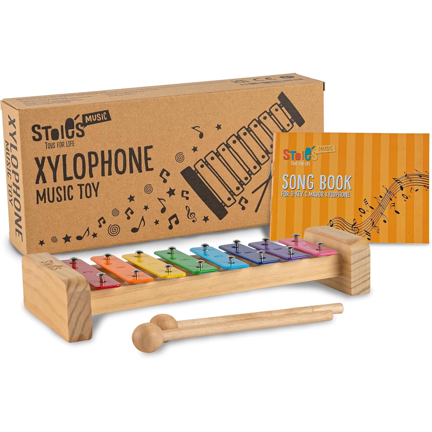 Rainbow 8-Note Wooden Xylophone for Kids: image 9