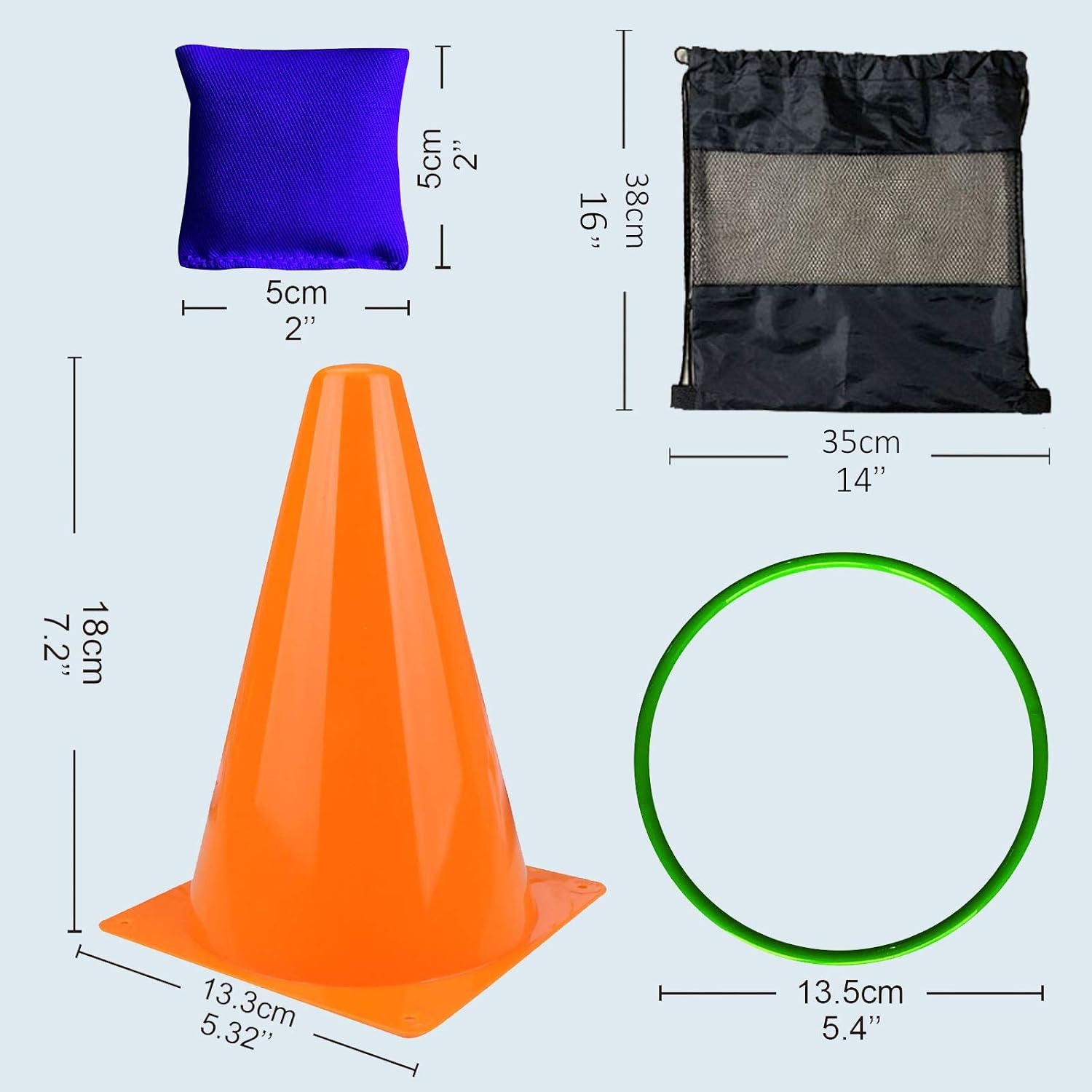 3-in-1 Carnival Games Set with Rings, Bean Bags and Cones