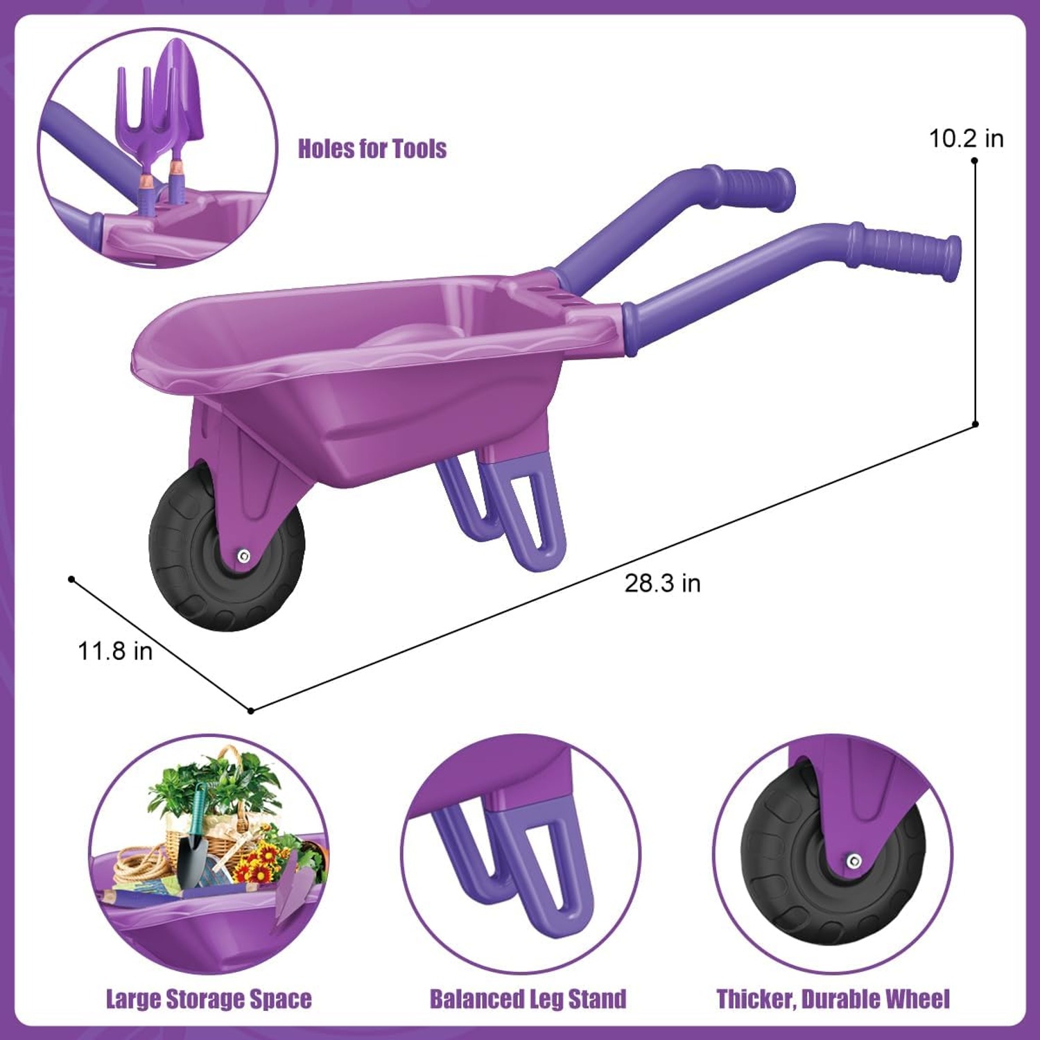 Kids Gardening Set with Wheelbarrow (15 Pieces)