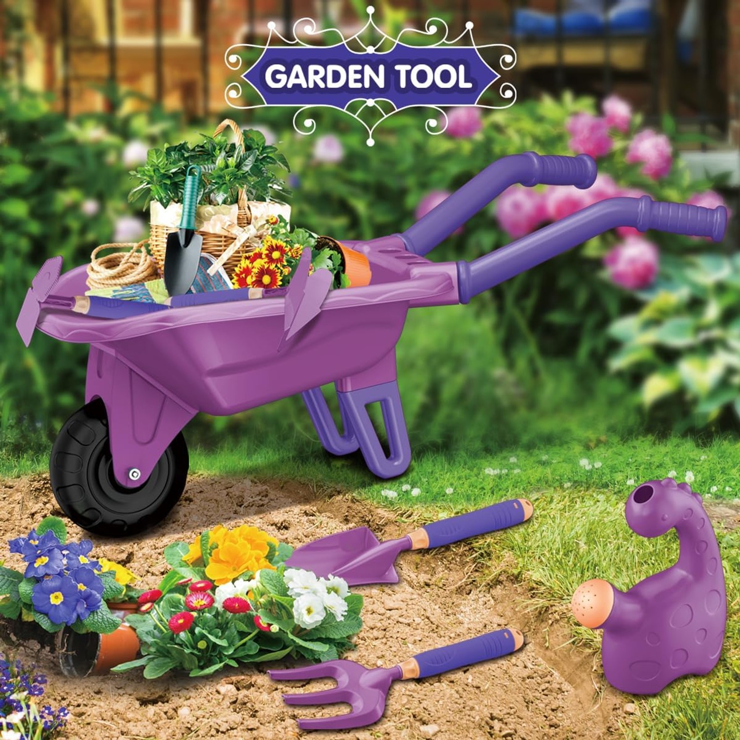 Kids Gardening Set with Wheelbarrow (15 Pieces): image 7