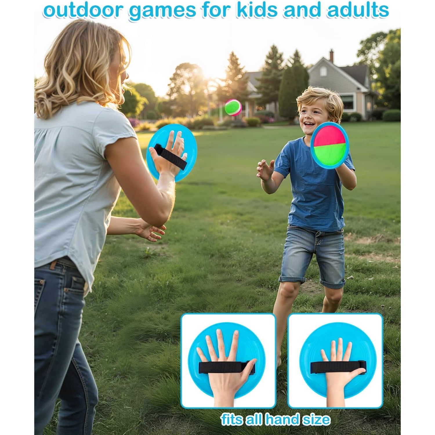 Toss and Catch Game Set with 4 Paddles and 4 Balls