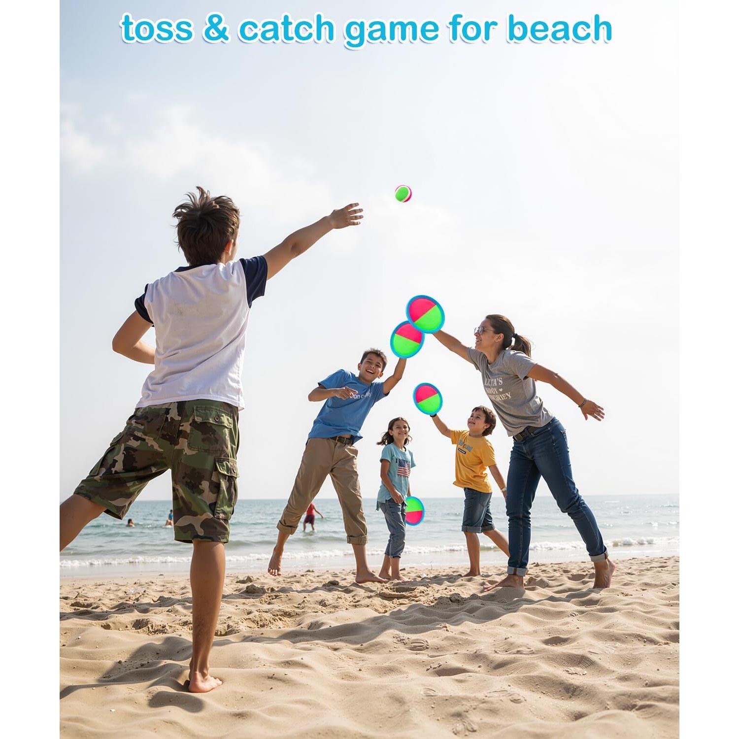 Toss and Catch Game Set with 4 Paddles and 4 Balls
