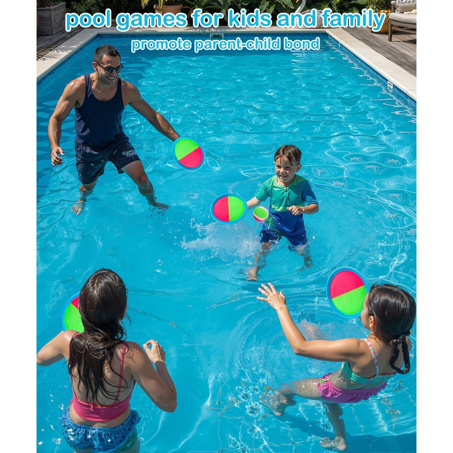 Toss and Catch Game Set with 4 Paddles and 4 Balls