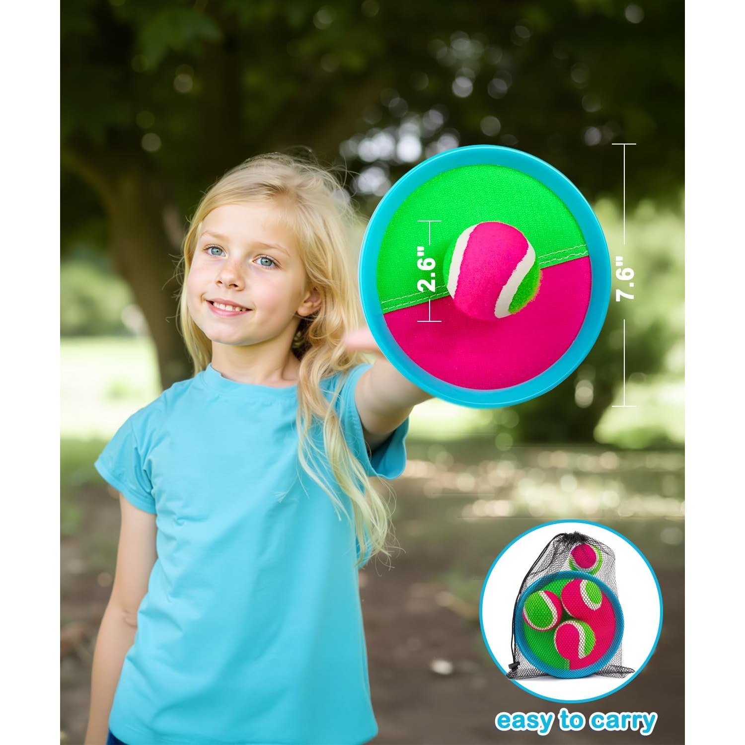 Toss and Catch Game Set with 4 Paddles and 4 Balls: image 7
