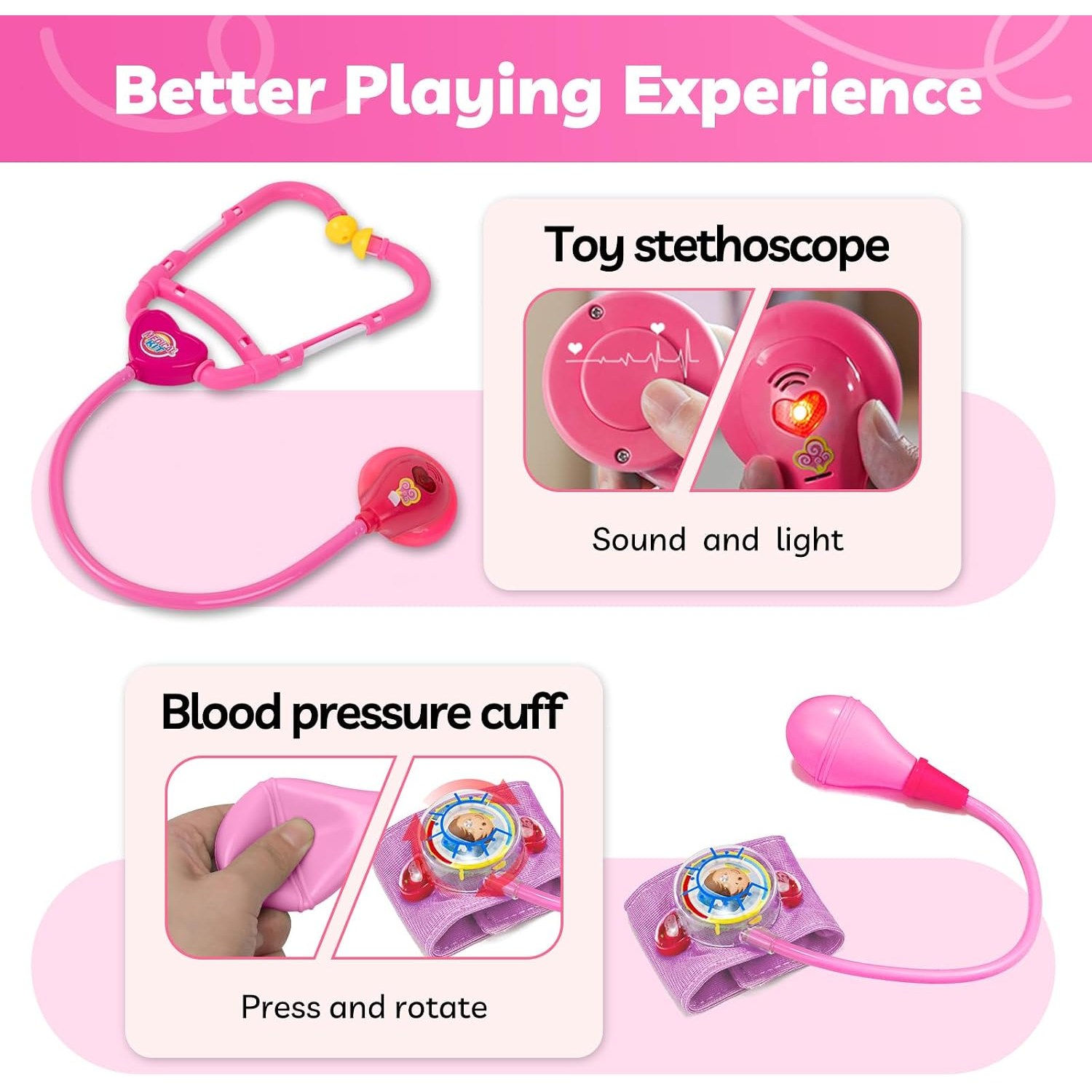 18 Piece Kids Doctor Kit with Light and Sound Tools: image 3