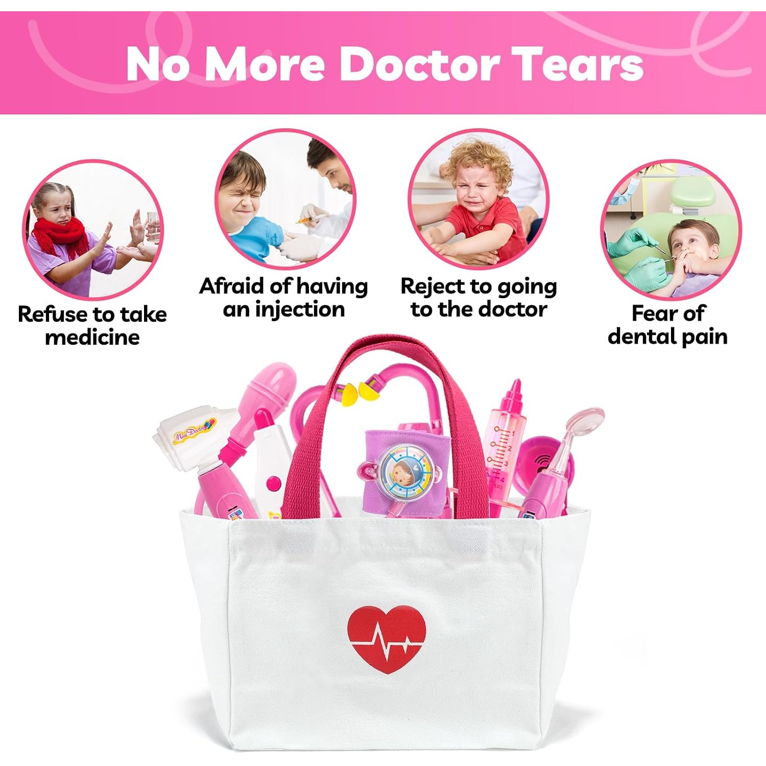 18 Piece Kids Doctor Kit with Light and Sound Tools: image 4