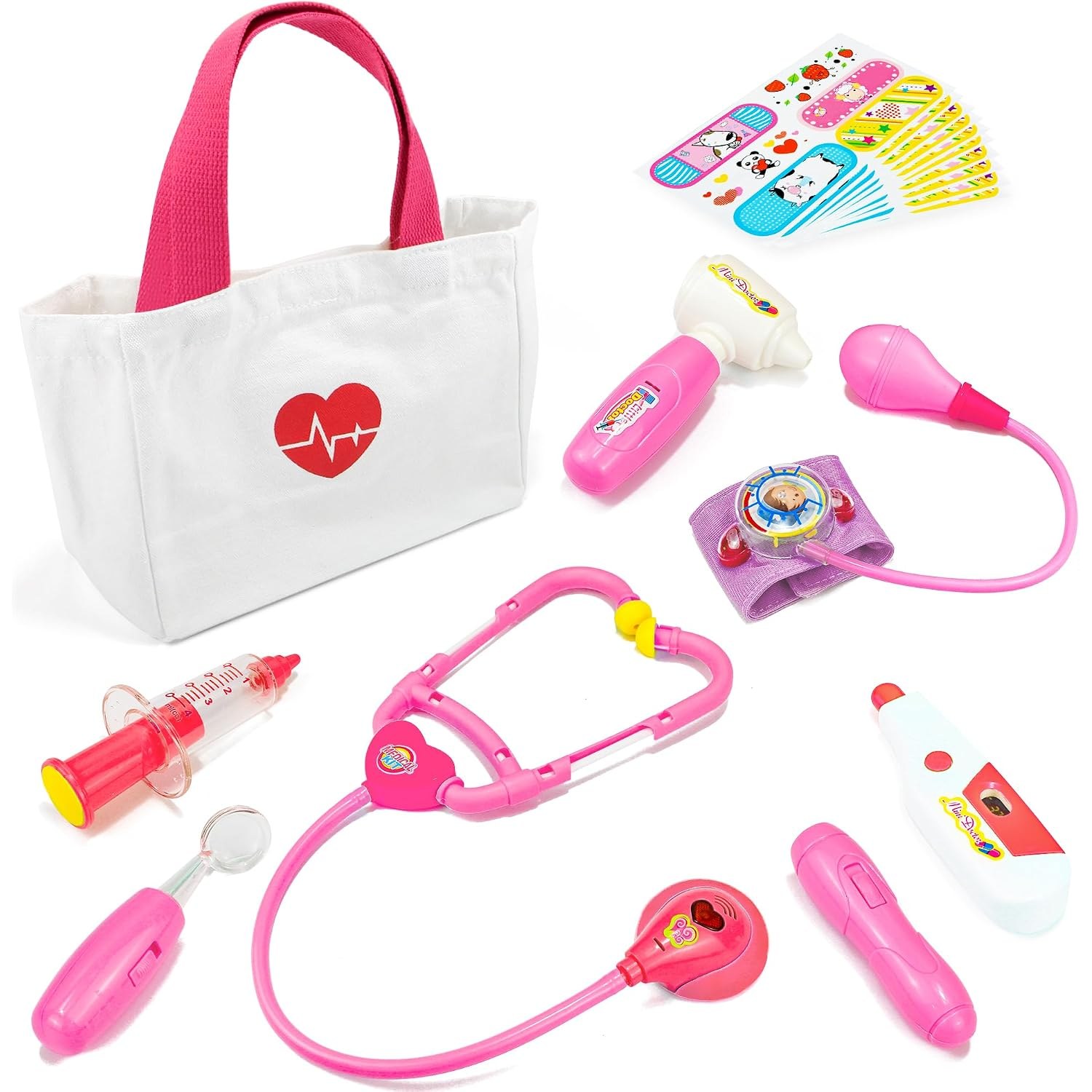 18 Piece Kids Doctor Kit with Light and Sound Tools