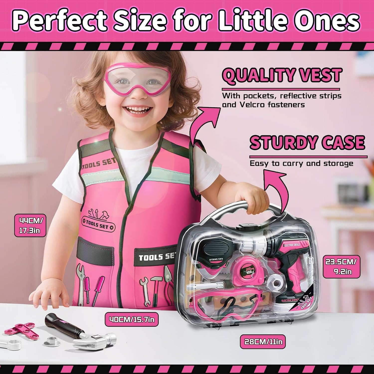 Kids Tool Box with Vest and Toy Power Drill: image 6