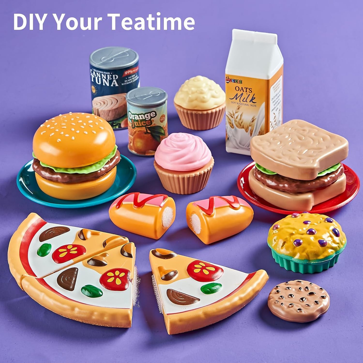 78-Piece Play Food Set with Cutting Toys and Storage Bag: image 3