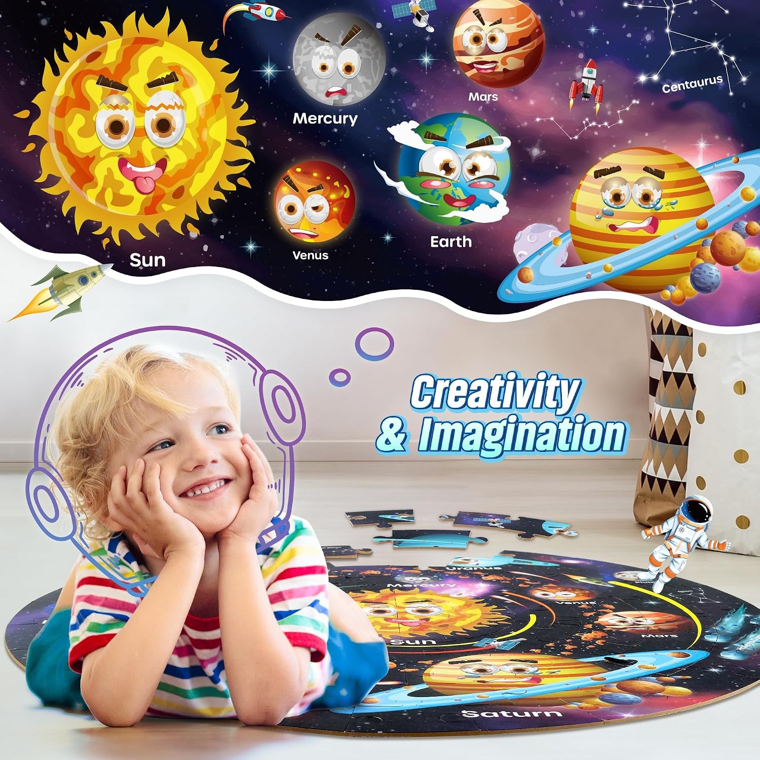 Solar System Floor Puzzle 70 Pieces