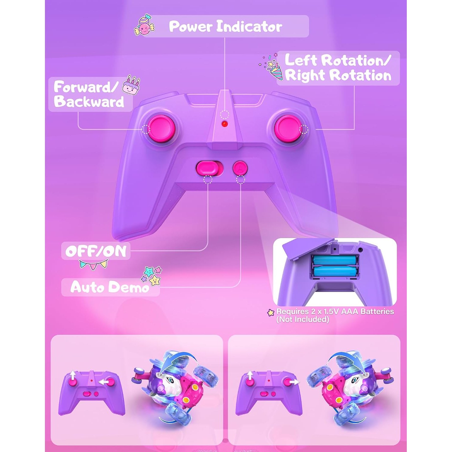 Remote Control Unicorn Stunt Car