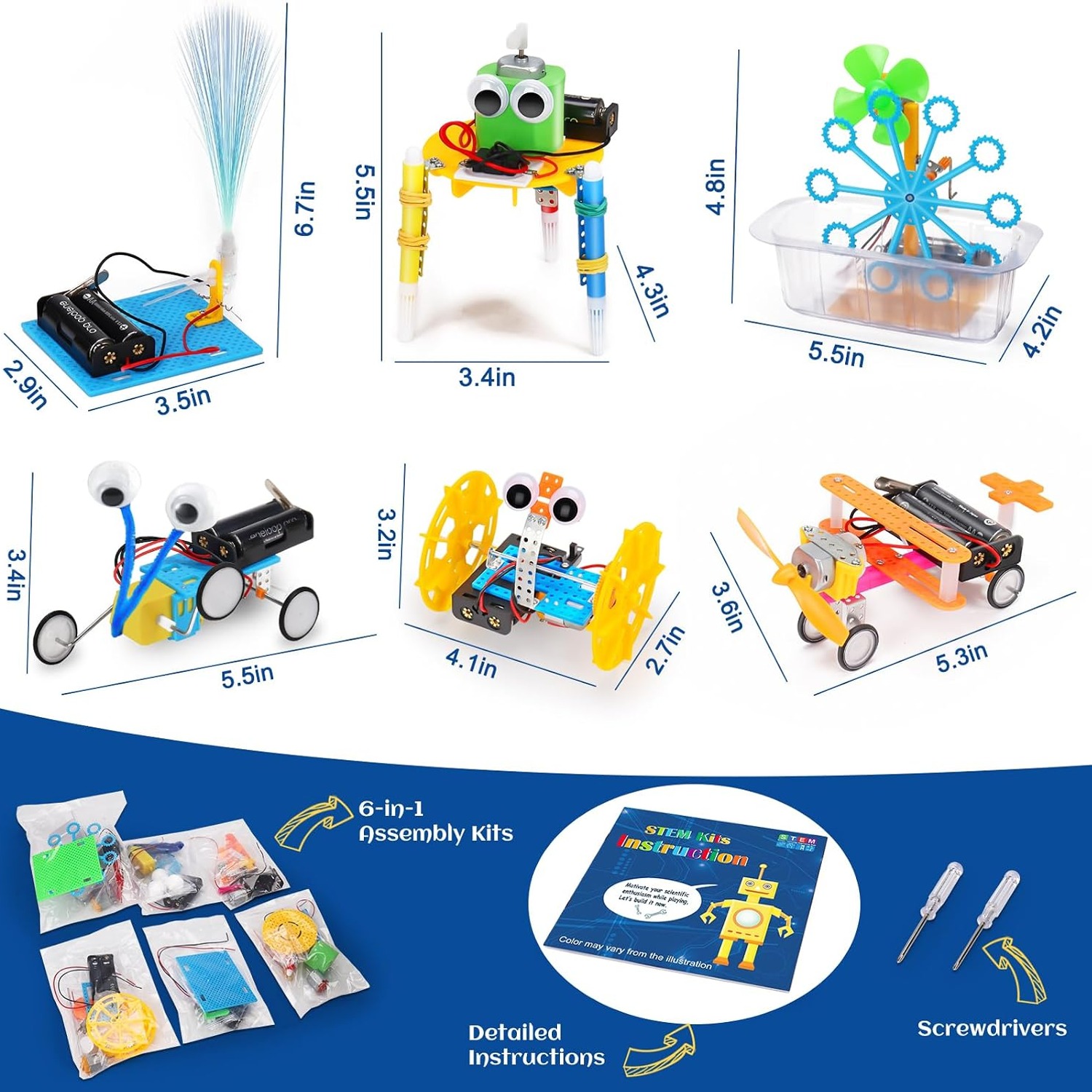 STEM Science Robotics Kit with 6 Build-It-Yourself Projects
