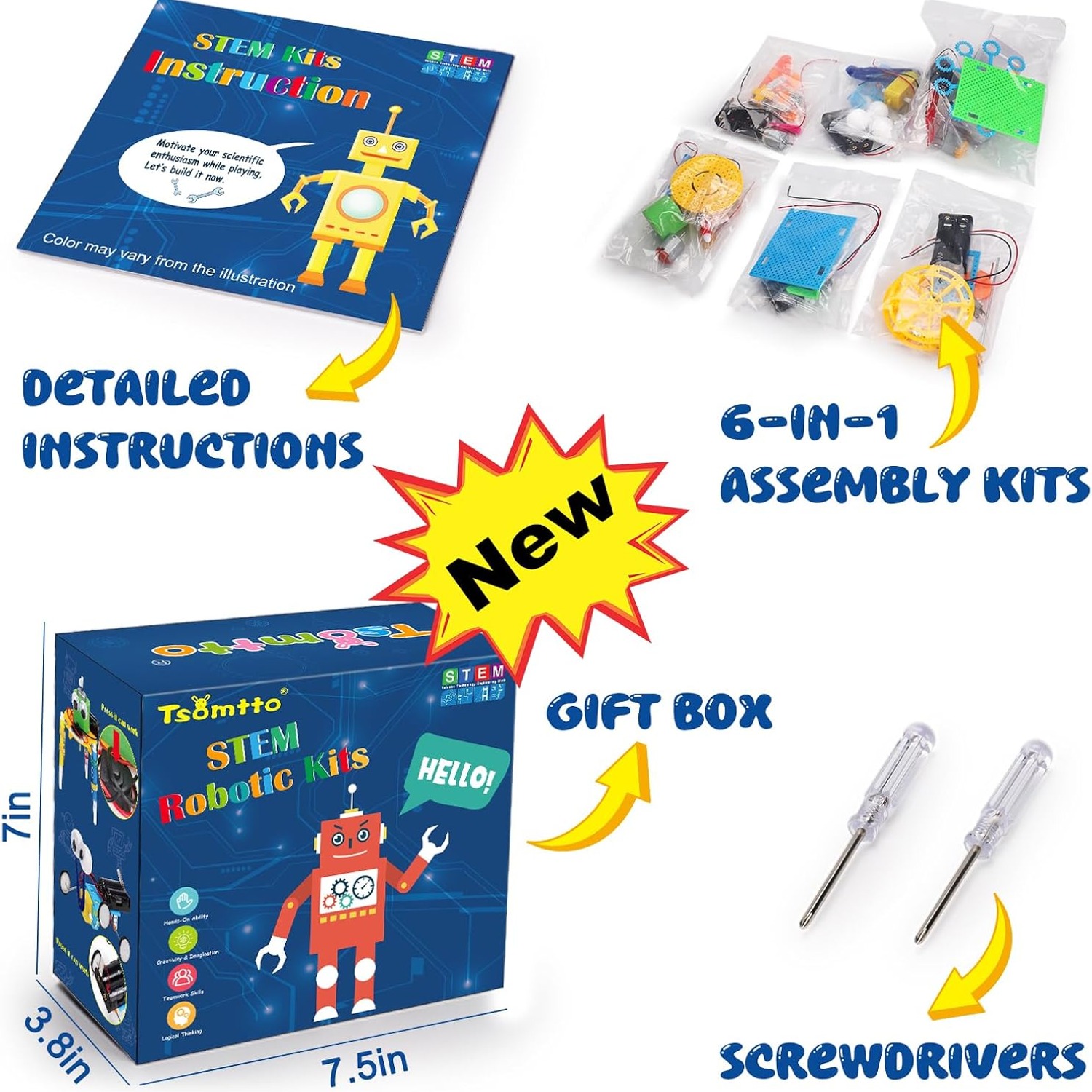 STEM Science Robotics Kit with 6 Build-It-Yourself Projects: image 8