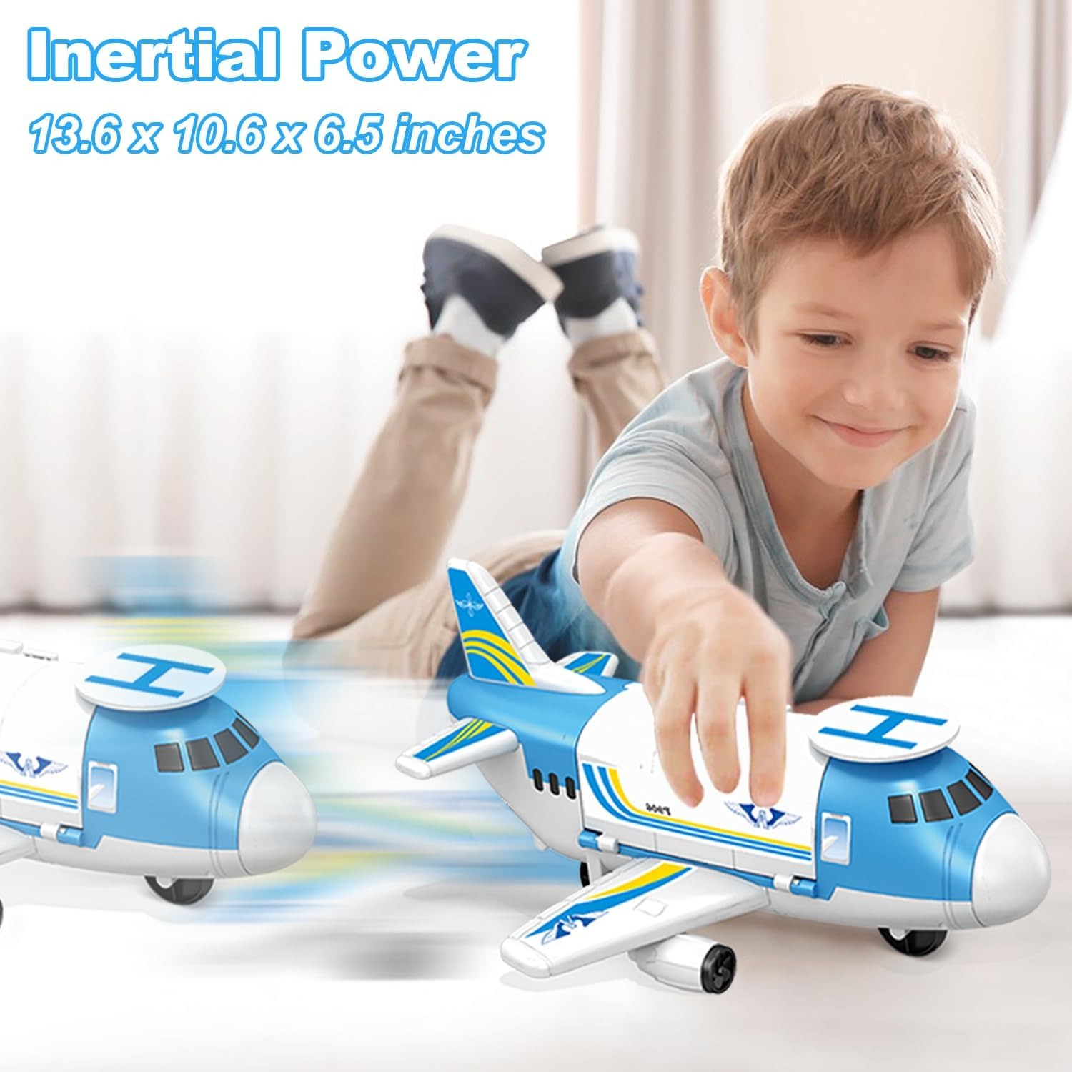 Cargo Plane Car Set with Helicopter and Vehicles: image 3