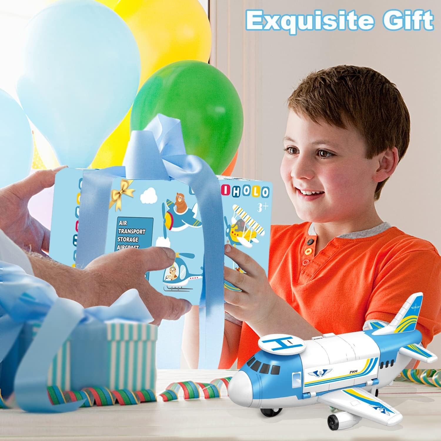 Cargo Plane Car Set with Helicopter and Vehicles: image 8