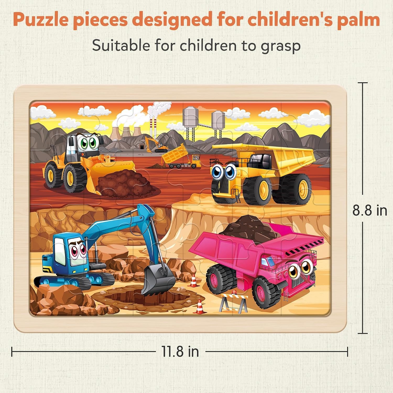 Wooden Construction Vehicle Puzzles Set: image 5