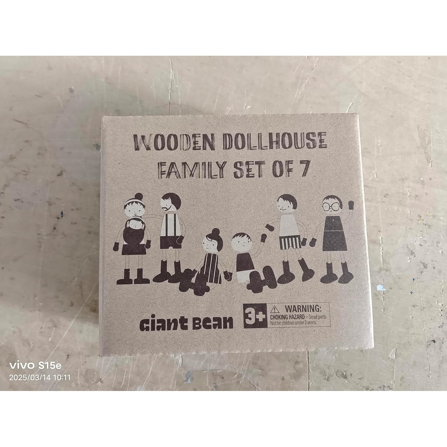 Wooden Doll Family Set of 7 Posable Dollhouse People: image 8